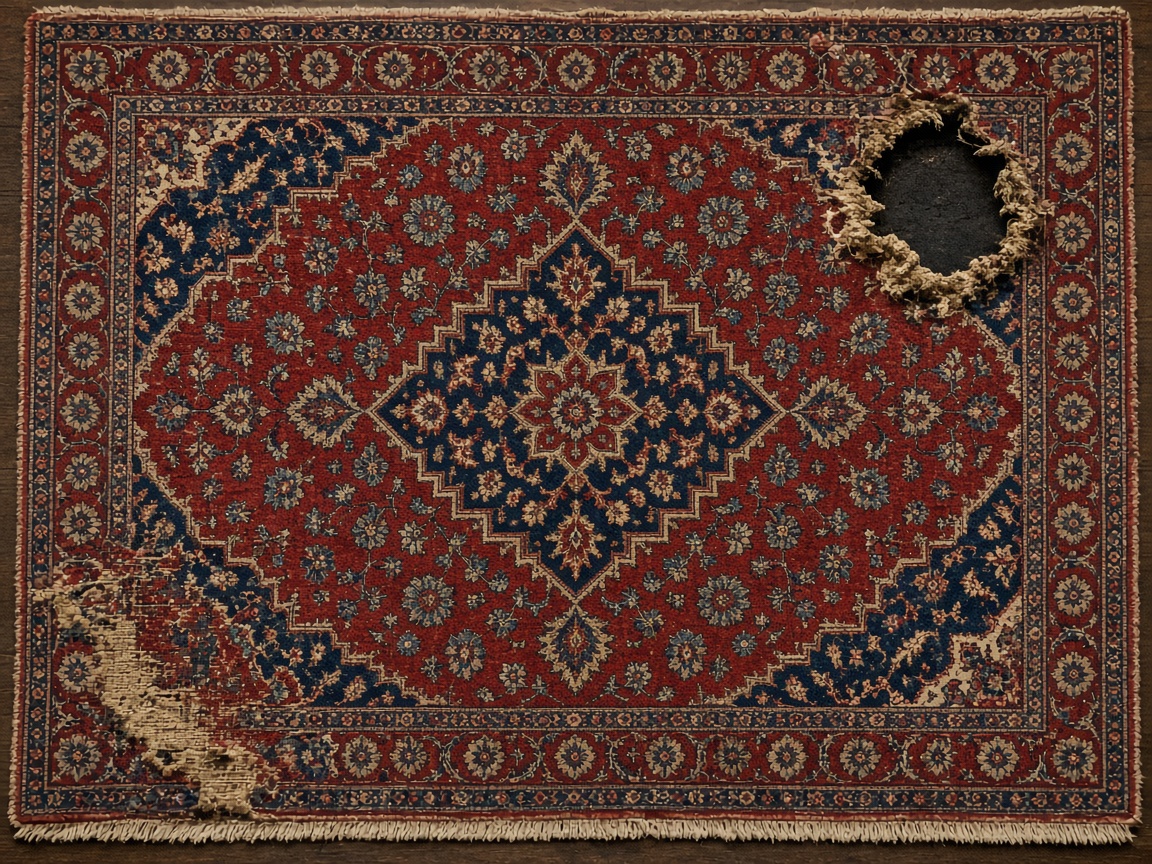 Rug repair — before